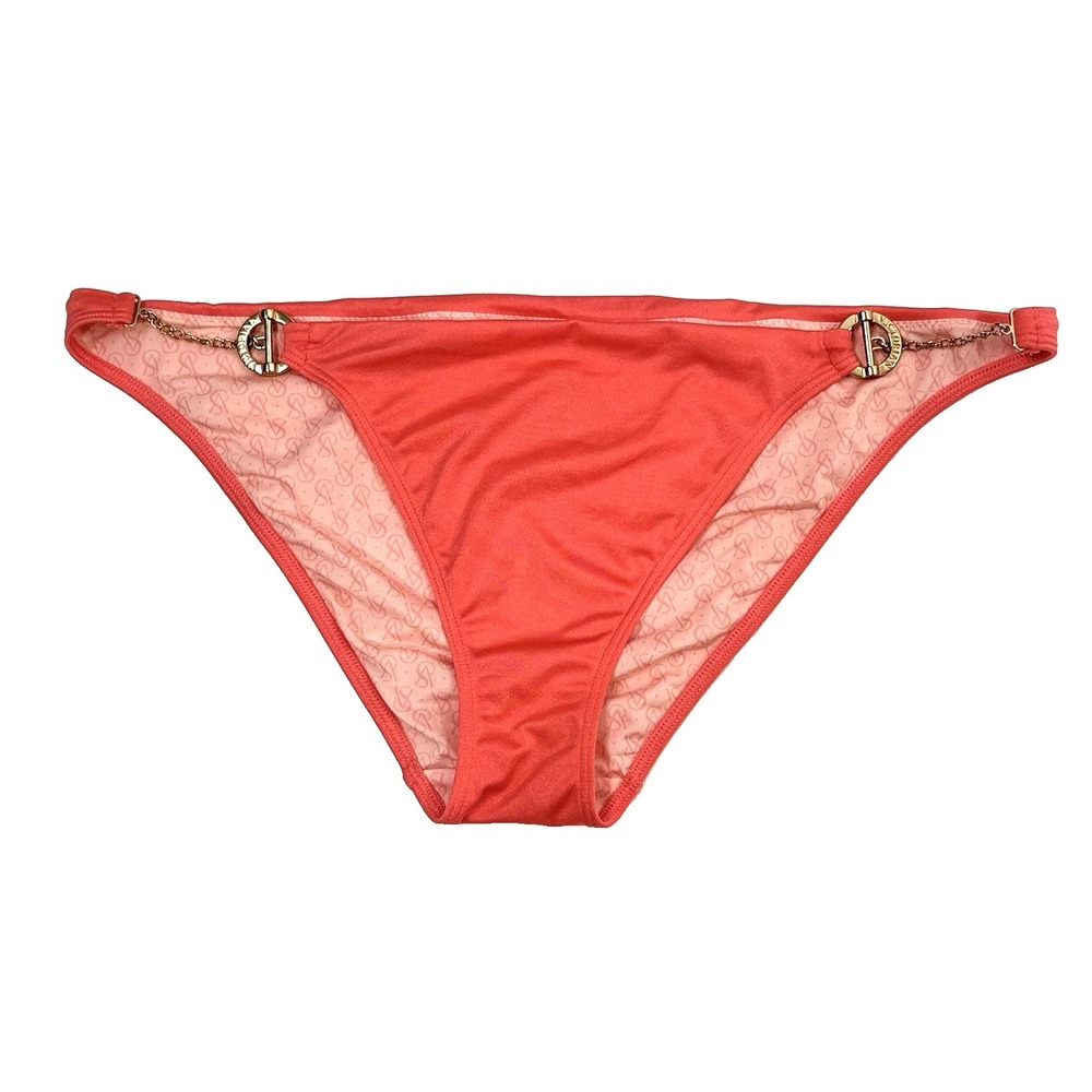 Victoria Secret Gold Tone Toggle Chain Strap Bikini Swimsuit Swim Bottom Women L